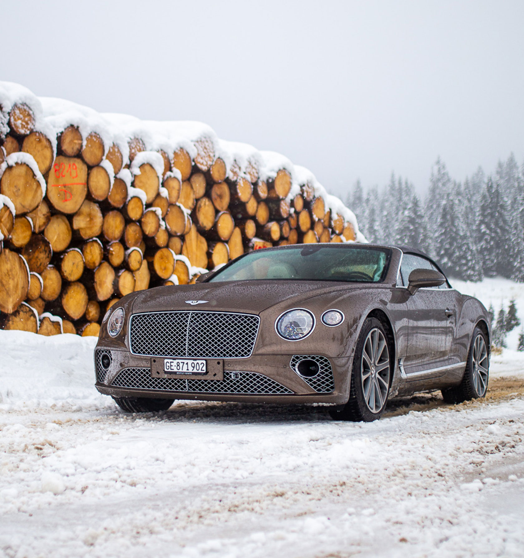 Bentley Continental GT Convertible sous la neige