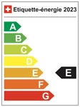 Etiquette énergie E 2023 Suisse