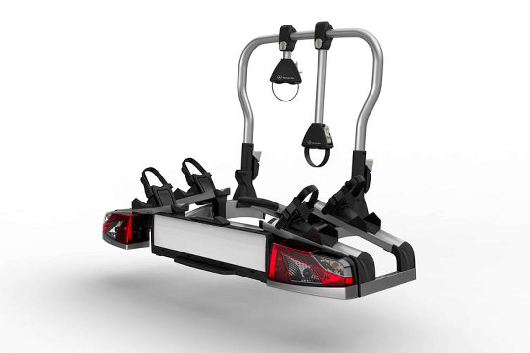 Porte-vélos arrière, pour dispositif d'attelage, rabattable, pour 2 vélos